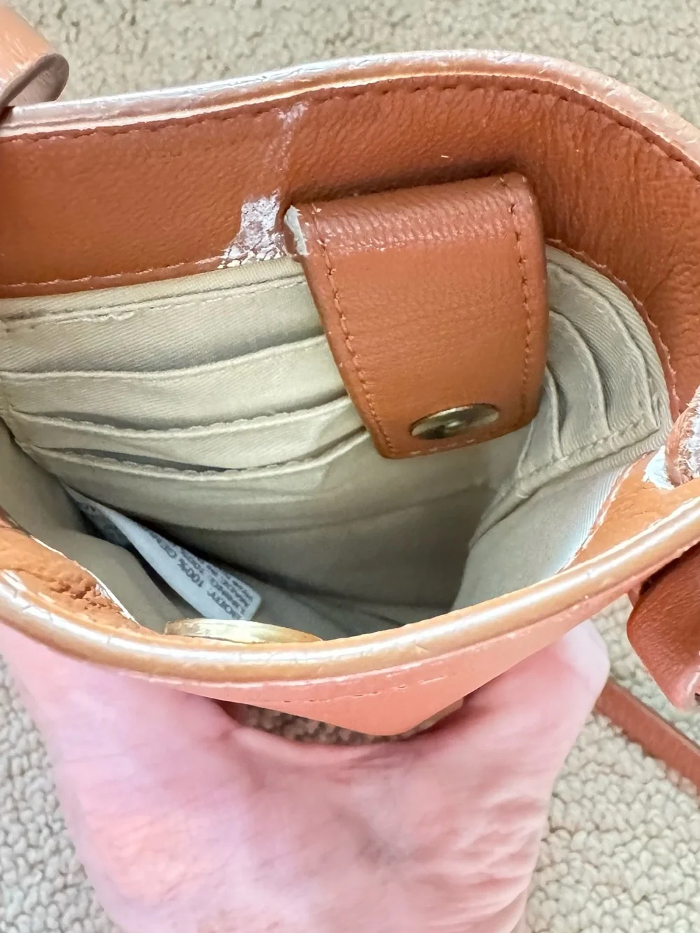 Lucky brand Leather Crossbody Phone Pouch in Brown